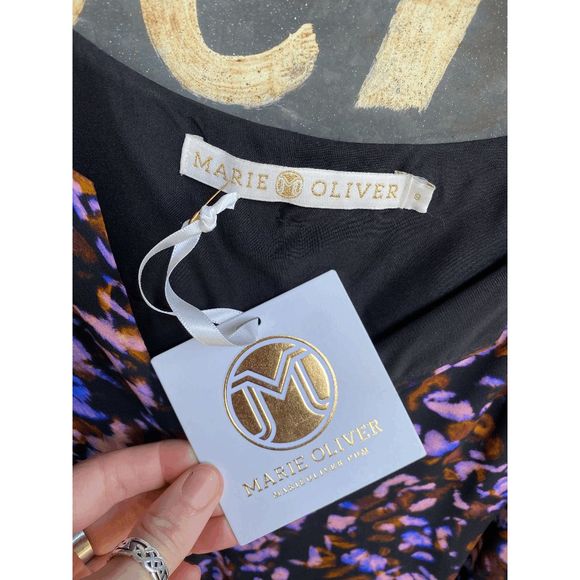 Marie Oliver NWT Vera Pleated Dress, Electric Flurry, Size Small, MSRP $398 - Picture 2 of 16